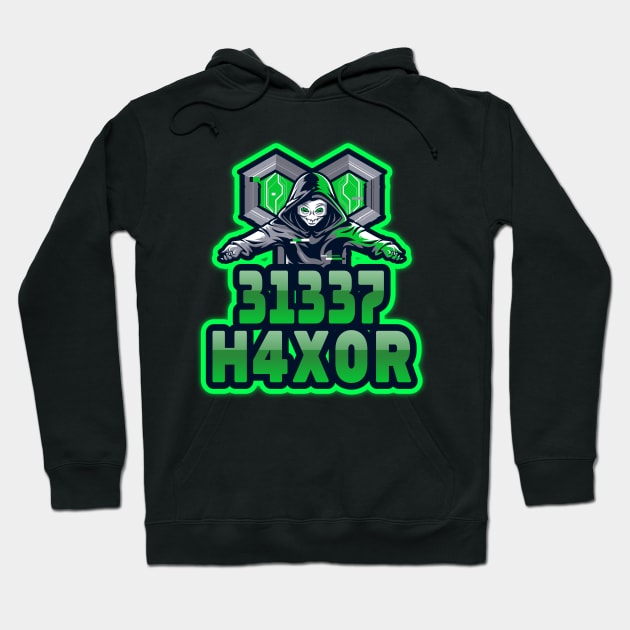 Cyber security - 31337 H4X0R Hoodie by Cyber Club Tees